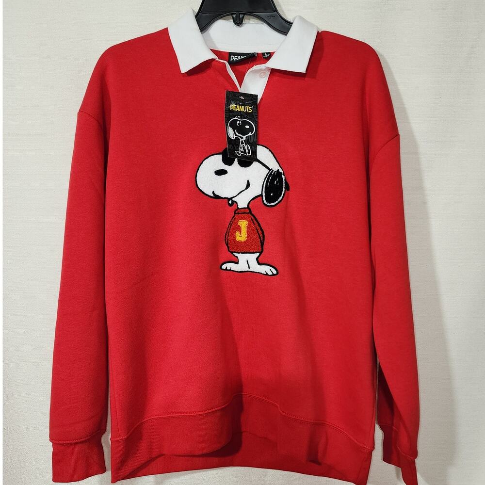 Snoopy collared sweatshirt women large NWT